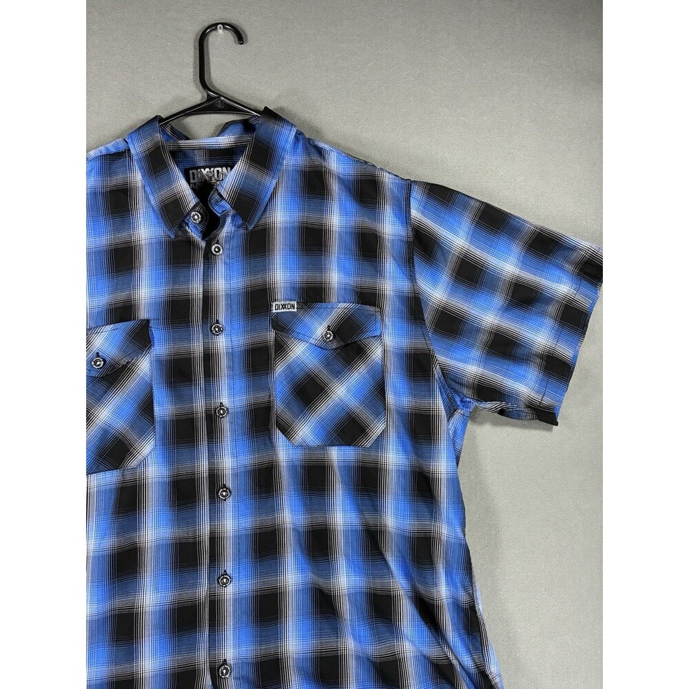 Dixxon Flannel Co Atlantic 2X Blue Black Plaid Bamboo Short Sleeve Shirt XXL